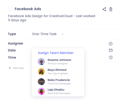 Assign tasks to team members