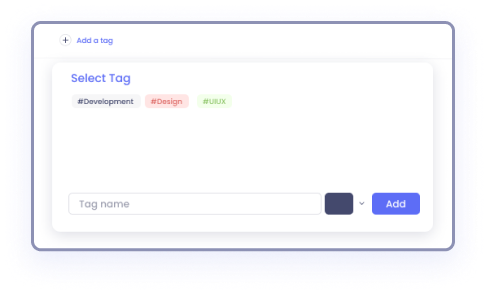Create tags for different tasks